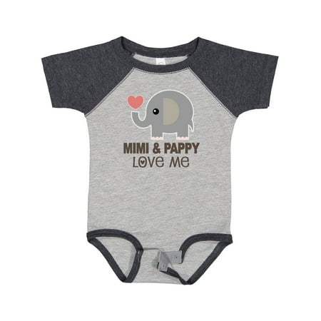 Inktastic Mimi and Pappy Love Me Elephant Gift Baby Boy or Baby Girl Bodysuit