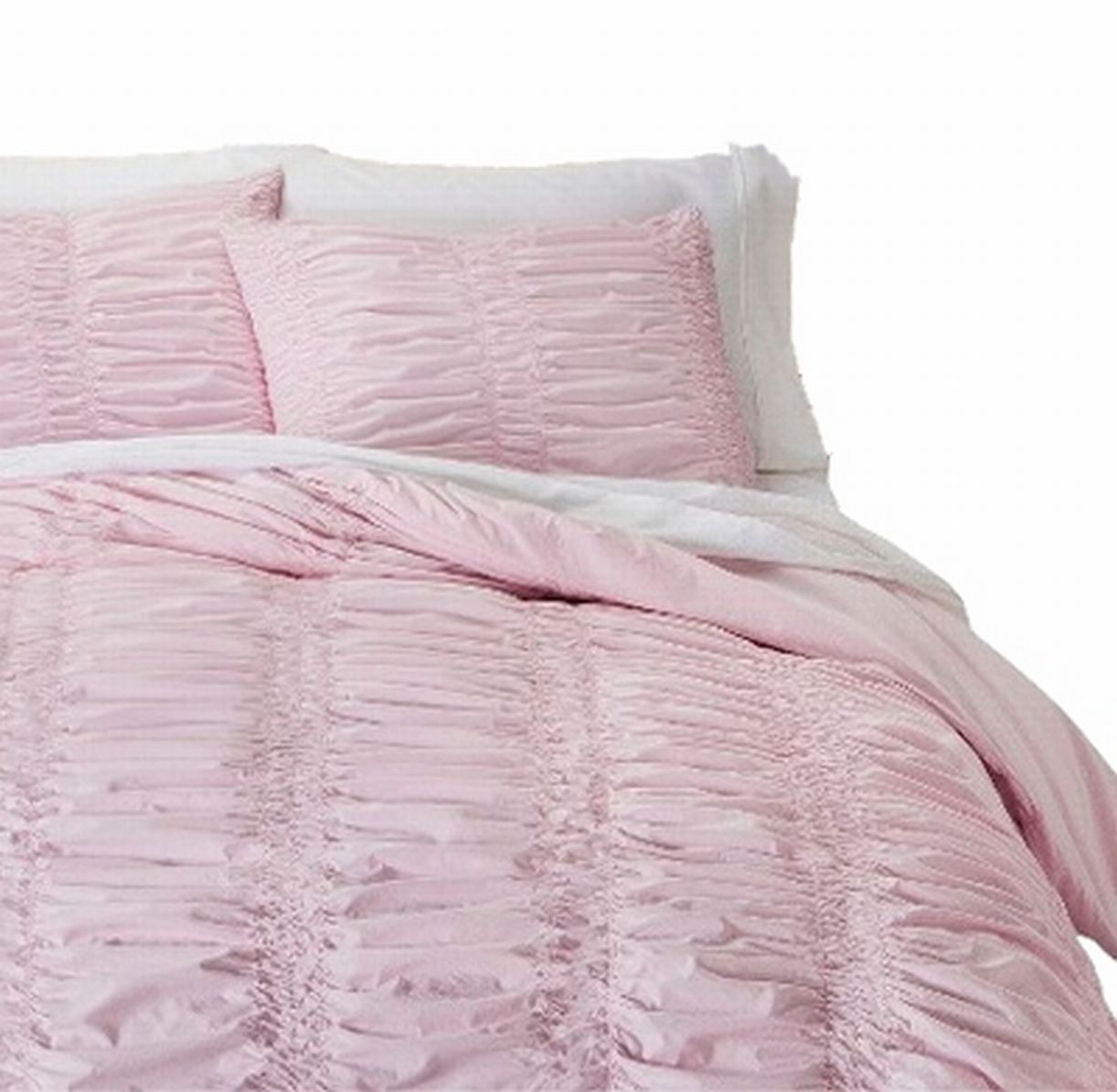 Simply Shabby Chic Pink Ruched Pc Duvet Cover Set King Size Bedding