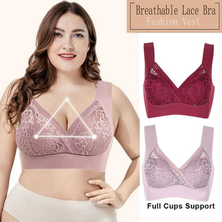 3pcs 2 PCS Women Yoga Sports Extra-Elastic Breathable Lace Trim Bra Underwear bras for women
