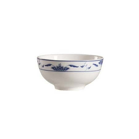 

Blue Lotus Rice Bowl 10 Oz. 5 Dia. X 2-3/8 H Porcelain Bone White Blue Rim 4 packs