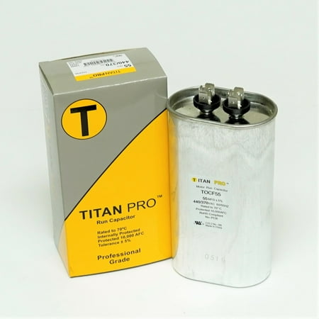 TitanPro 55-440 TitanPro TOCF55 HVAC Motor Run Oval Capacitor. 55 MFD/UF 440/370 Volts
TitanPro 55-440 TitanPro TOCF55 HVAC Motor Run Oval Capacitor. 55 MFD/UF 440/370 Volts