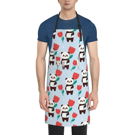 Qekee Panda And Rose Print Waterproof Apron with Pockets Adjustable Cooking Aprons Kitchen Bib for Baking Household Cleaning
Qekee Panda And Rose Print Waterproof Apron with Pockets Adjustable Cooking Aprons Kitchen Bib for Baking Household Cleaning