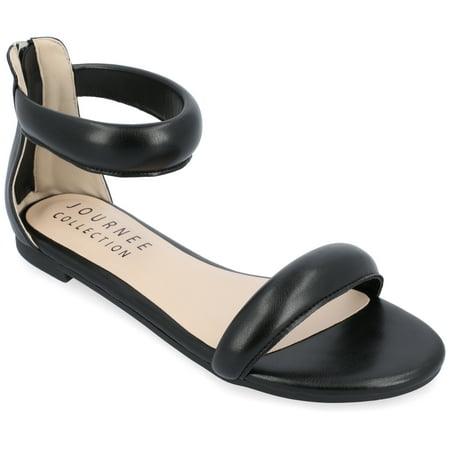 Journee Collection Womens Peytonn Back Heel Zip Ankle Strap Sandals