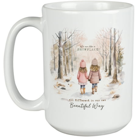 Like a Snowflake Different in Our Own Beautiful Way with Watercolor Winter Art Merch Gift White 15oz Ceramic Mug
Like a Snowflake Different in Our Own Beautiful Way with Watercolor Winter Art Merch Gift White 15oz Ceramic Mug