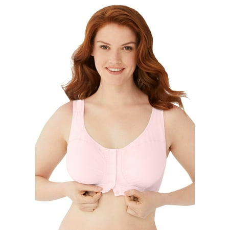 Comfort Choice Women s Plus Size Cotton Snap Front Bra
