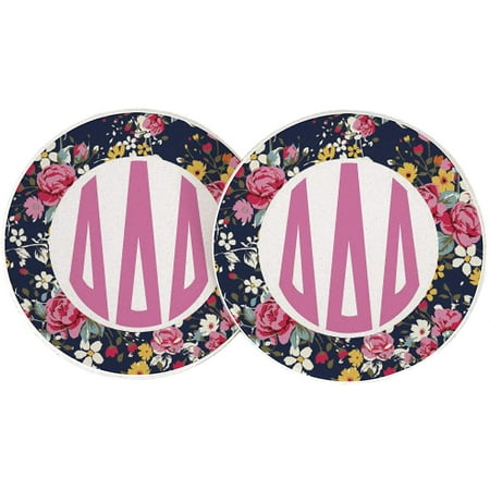 Delta Delta Delta Sorority Absorbent Sandstone Car Cup Coaster (Set of 2) Licensed Product tri delta (Floral Monogram)
Delta Delta Delta Sorority Absorbent Sandstone Car Cup Coaster (Set of 2) Licensed Product tri delta (Floral Monogram)