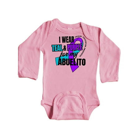 Inktastic Suicide Prevention I Wear Teal and Purple for My Abuelito Gift Baby Boy or Baby Girl Long Sleeve Bodysuit
Inktastic Suicide Prevention I Wear Teal and Purple for My Abuelito Gift Baby Boy or Baby Girl Long Sleeve Bodysuit