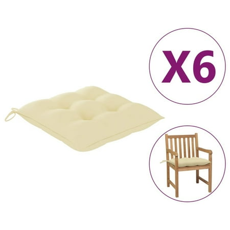 Dcenta Chair Cushions 6 pcs Cream White 19.7x19.7 x2.8 Fabric