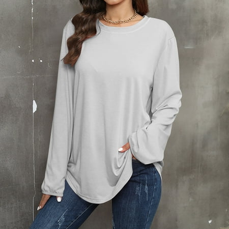 Zedker Graphic Tees for Women Long Sleeve T Shirts Women Fashion Casual Solid Color Loose T-Shirt Long Sleeve Crew Neck Tops
Zedker Graphic Tees for Women Long Sleeve T Shirts Women Fashion Casual Solid Color Loose T-Shirt Long Sleeve Crew Neck Tops
