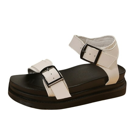 Funicet Womens Sandals Women s New Big Size Solid Color Fish Mouth Thick Soled One-line Buckle Beach Sandals White 35
Funicet Womens Sandals Women s New Big Size Solid Color Fish Mouth Thick Soled One-line Buckle Beach Sandals White 35