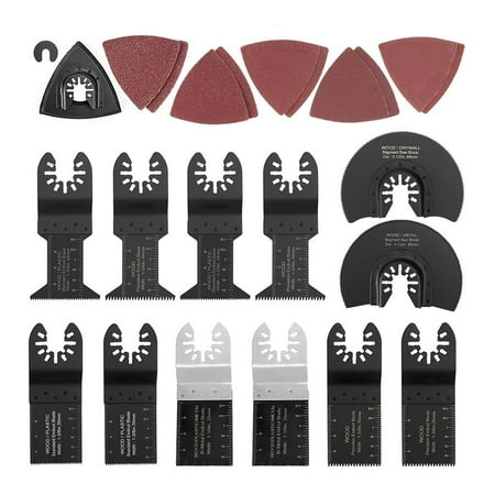 23Pcs Oscillating Saw Blades Wood Metal Plastic Universal Oscillating Multifunctional Tool Blades Kit Polishing Sandpaper Set with Clear Scales
23Pcs Oscillating Saw Blades Wood Metal Plastic Universal Oscillating Multifunctional Tool Blades Kit Polishing Sandpaper Set with Clear Scales