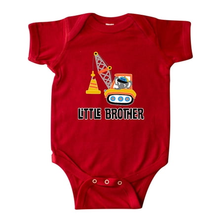 Inktastic Little Brother Construction Truck Boys Gift Baby Boy Bodysuit