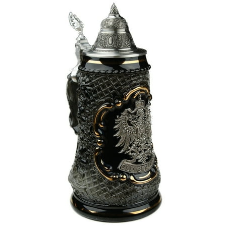 Old German Petwer Coat of Arms Black Lozenge German Beer Stein 0.5l