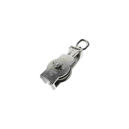 Square Snatch Block w/ Eye & Brass Bushing T304 SS 5/8 x 3
