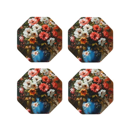 Yiaed Elegant Floral Vase Painting Print Leather Coasters for Drinks - Cup Coasters Coffee Table Kitchen Table Bar Home & Office Gifts Handmade Drink Coasters-Octagon
Yiaed Elegant Floral Vase Painting Print Leather Coasters for Drinks - Cup Coasters Coffee Table Kitchen Table Bar Home & Office Gifts Handmade Drink Coasters-Octagon