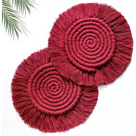 Macrame Coasters for Drinks 7in Woven Beige Boho Coaster Set Handmade Absorbent Cotton Boho Coasters for Wooden Table Decor Boho Home Decor Housewarming Gift
Macrame Coasters for Drinks 7in Woven Beige Boho Coaster Set Handmade Absorbent Cotton Boho Coasters for Wooden Table Decor Boho Home Decor Housewarming Gift