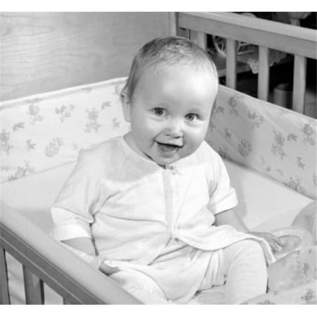 Posterazzi SAL2559655 Portrait of Cheerful Baby Sitting in Cot Poster Print - 18 x 24 in.