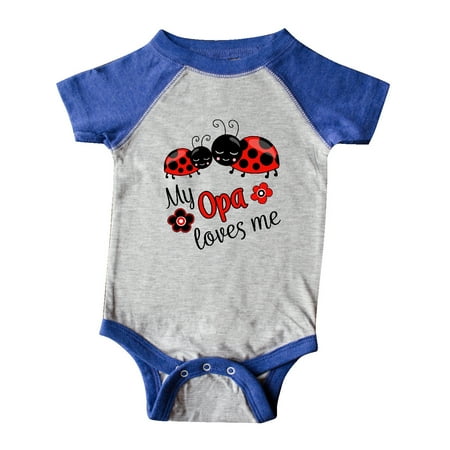 Inktastic My Opa Loves Me with Cute Ladybugs Gift Baby Boy or Baby Girl Bodysuit