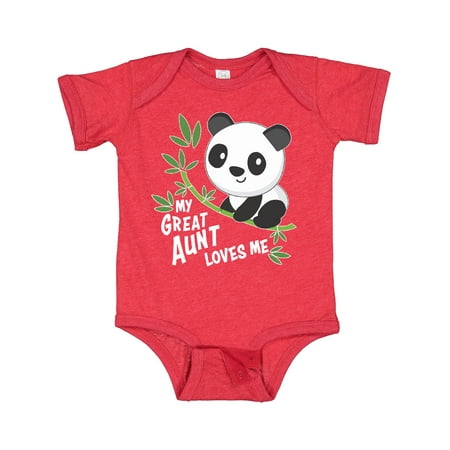 Inktastic My Great Aunt Loves Me- Cute Panda Gift Baby Boy or Baby Girl Bodysuit