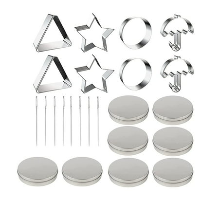 24 Pcs Cookie Cutter Game Set Mini Molds - Triangle Circle Star Umbrella Shapes with & Needle
24 Pcs Cookie Cutter Game Set Mini Molds - Triangle Circle Star Umbrella Shapes with & Needle
