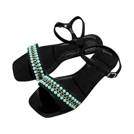 TUOBARR Flat Sandals for Women Summer Fashion Pearl Chain Flat Shoes Women s Comfortable Slip-on SandalsBlack
TUOBARR Flat Sandals for Women Summer Fashion Pearl Chain Flat Shoes Women s Comfortable Slip-on SandalsBlack
