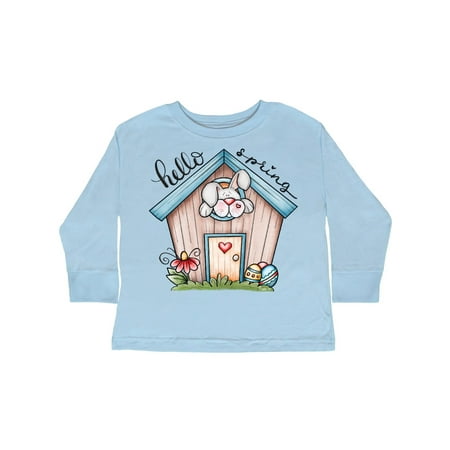 Inktastic Hello Spring Birdhouse Gift Toddler Toddler Girl Long Sleeve T-Shirt
