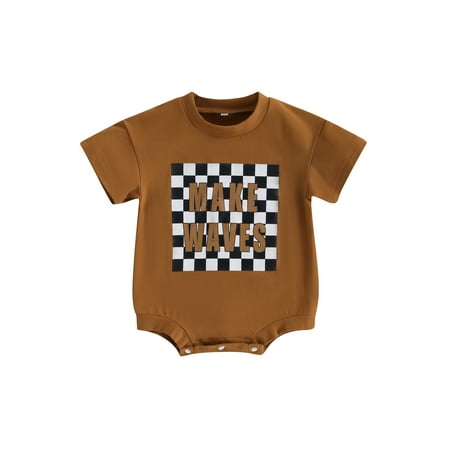 Binwwede Baby Boys Girls Summer Casual Romper Short Sleeve O Neck Letter Checkerboard Print Playsuit
Binwwede Baby Boys Girls Summer Casual Romper Short Sleeve O Neck Letter Checkerboard Print Playsuit