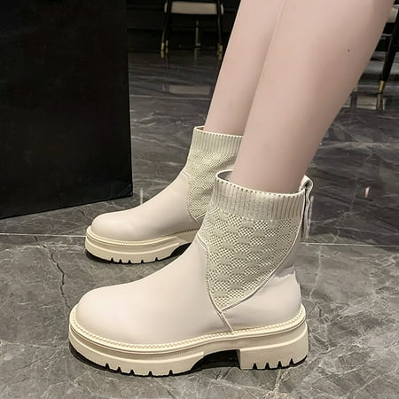 Gubotare Womens Boots Winter Women s Side Zip Low Platform Heel Ankle Booties White 7
Gubotare Womens Boots Winter Women s Side Zip Low Platform Heel Ankle Booties White 7