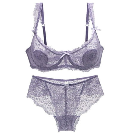 TFDZ Lingerie Set Lingerie Set Ladies Lingerie Set Sexy Lace Sling Bra And Panties Summer Thin Lingerie Set Purple