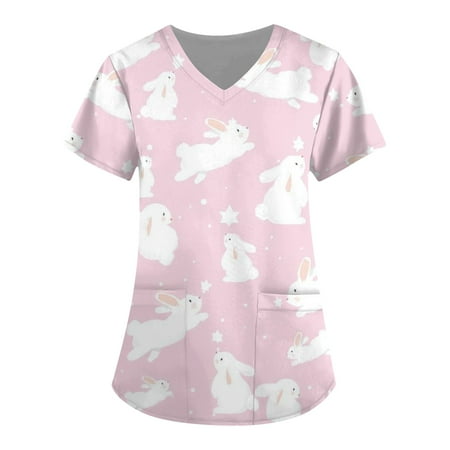 Knosfe Women s Summer Short Sleeve Classic Fit Casual Easter Day V Neck Scrub Top Female Plus Size S
Knosfe Women s Summer Short Sleeve Classic Fit Casual Easter Day V Neck Scrub Top Female Plus Size S