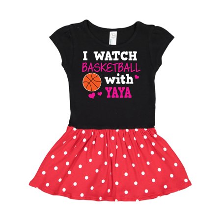 Inktastic I Watch Basketball with Yaya Gift Toddler Girl Dress