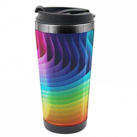 Colorful Travel Mug Color Wave Curls Art Steel Thermal Cup 16 oz by Ambesonne
Colorful Travel Mug Color Wave Curls Art Steel Thermal Cup 16 oz by Ambesonne