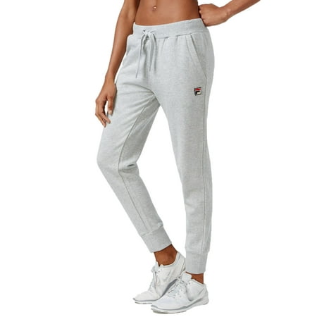 Fila Women's Frances Ribbed-Cuff Jogger Pants Grey Size Extra Large