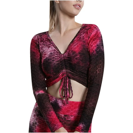 KIJBLAE Sales Women s Tie Dyed Long Sleeved Casual Sports Chest Deep V Drawstring Vest Top (No Bra Pad) Hot Pink XXL
KIJBLAE Sales Women s Tie Dyed Long Sleeved Casual Sports Chest Deep V Drawstring Vest Top (No Bra Pad) Hot Pink XXL