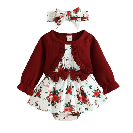 Baby Girls Bodysuits Girls Ruffles Long Sleeve Floral Prints Bowknot Romper Bodysuits Dress Headbands Set
Baby Girls Bodysuits Girls Ruffles Long Sleeve Floral Prints Bowknot Romper Bodysuits Dress Headbands Set