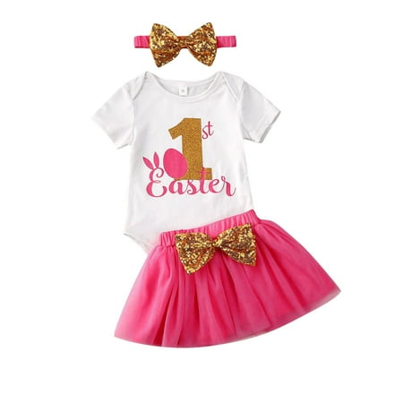 BrilliantMe 3PCS Baby Girls Easter 1st Birthday Outfit Party Clothes Romper Cake Tutu Tulle Skirt Leg Warmers Clothes Pink 12-18 Months
BrilliantMe 3PCS Baby Girls Easter 1st Birthday Outfit Party Clothes Romper Cake Tutu Tulle Skirt Leg Warmers Clothes Pink 12-18 Months