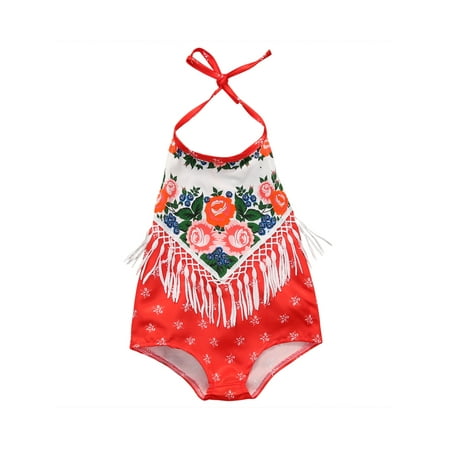 Woshilaocai Infant Baby Summer Romper Floral Printed Halter Tassel Backless Romper Loose One-Piece Elastic Band Jumpsuit
Woshilaocai Infant Baby Summer Romper Floral Printed Halter Tassel Backless Romper Loose One-Piece Elastic Band Jumpsuit