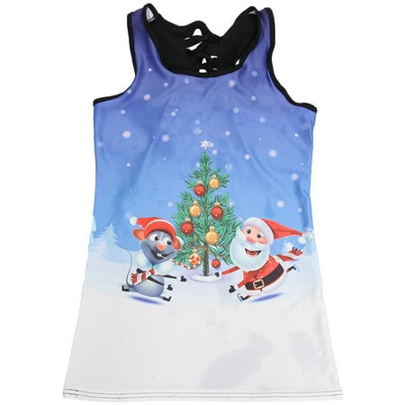 HEMOTON 1Pc Christmas Yoga Costume 3D Digital Vest Stylish Running Vest Undershirt