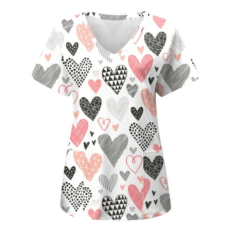 TAIAOJING Women Scrubs Top Casual Print Short Sleeve Pocket Clothes T Shirt Top
TAIAOJING Women Scrubs Top Casual Print Short Sleeve Pocket Clothes T Shirt Top