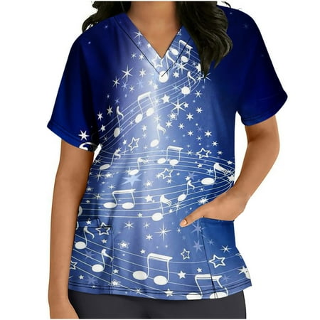Ozmmyan Womens Tops Scrubs for Women Short Sleeve V-neck Scrubs Tops Working Uniform Printed with Two Pockets Blouse Nursing Uniform Saving Clearance
Ozmmyan Womens Tops Scrubs for Women Short Sleeve V-neck Scrubs Tops Working Uniform Printed with Two Pockets Blouse Nursing Uniform Saving Clearance