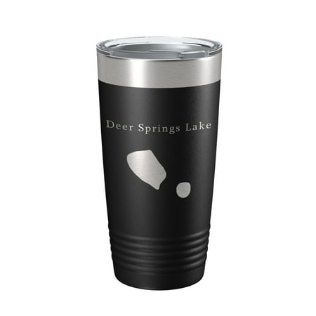 

Deer Springs Lake Map Tumbler Travel Mug Insulated Laser Engraved Coffee Cup Florida 20 oz Black