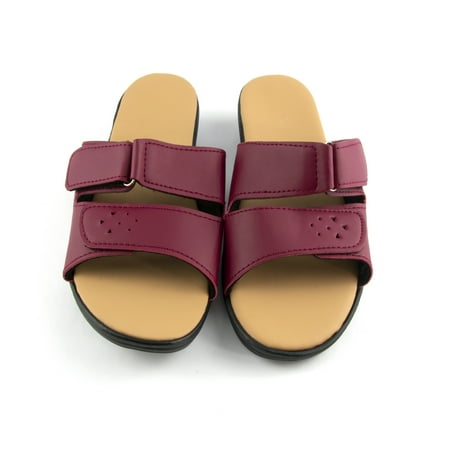 Gold Coast Women s Memory Foam Slide Sandals in Red Size 9.5