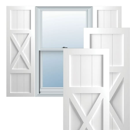 Ekena Millwork 15 W x 51 H True Fit PVC Center X-Board Farmhouse Fixed Mount Shutters White (Per Pair - Hardware Not Included)
Ekena Millwork 15 W x 51 H True Fit PVC Center X-Board Farmhouse Fixed Mount Shutters White (Per Pair - Hardware Not Included)