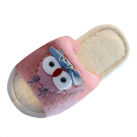 

Quealent Big_Kid Girls Shoes Bedtime Slippers Kids Winter Children S Cotton Shoes Boys and Girls Indoor Leisure Cartoon Cute Birds Baby House Shoes Purple 32