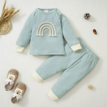 Promotion!Little Boy Girl Spring Fall 2PCS Suit Toddlers Rainbow Print Tops Pants Clothes Set
Promotion!Little Boy Girl Spring Fall 2PCS Suit Toddlers Rainbow Print Tops Pants Clothes Set