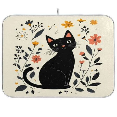Kitchen Drying Mat 16x18In Drying Dish Mat Dish Drying Mats Kitchen Countertop Multi-Function Drain Drying Mat Kitchen Table Cute Cartoon Black Cat
Kitchen Drying Mat 16x18In Drying Dish Mat Dish Drying Mats Kitchen Countertop Multi-Function Drain Drying Mat Kitchen Table Cute Cartoon Black Cat