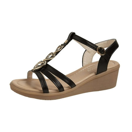 KBODIU Women s Open Toe Buckle Ankle Platform Wedge Sandals Women s Wedge Sandals Heart Decoration Thick Bottom Solid Color Buckle Sandals
KBODIU Women s Open Toe Buckle Ankle Platform Wedge Sandals Women s Wedge Sandals Heart Decoration Thick Bottom Solid Color Buckle Sandals
