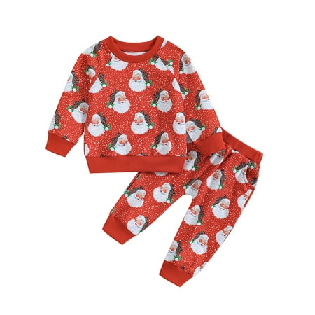 Qtinghua Infant Toddler Baby Girl Boy Christmas Outfits Santa Print Long Sleeve Sweatshirt and Elastic Pants Clothes Red 12-18 Months
Qtinghua Infant Toddler Baby Girl Boy Christmas Outfits Santa Print Long Sleeve Sweatshirt and Elastic Pants Clothes Red 12-18 Months