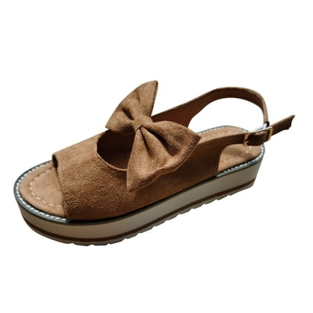 Ykohkofe Womens Fashion Platform Casual Single Shoes Bowknot Wedge Buckle Sandals Brown 8.5
Ykohkofe Womens Fashion Platform Casual Single Shoes Bowknot Wedge Buckle Sandals Brown 8.5