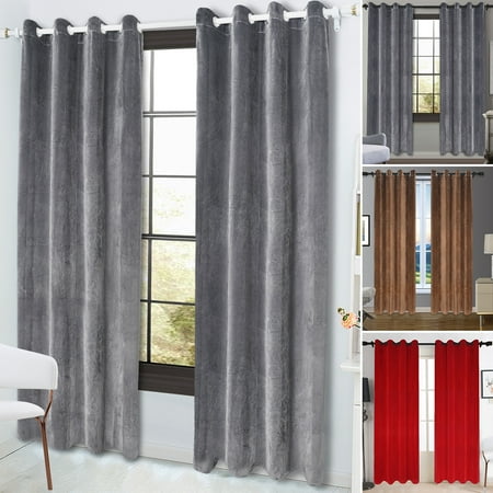 Eyelet Top Thermal Insulated Blackout Window Curtains Sunblind Panel Drapes Grommet Home Decoration